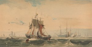 Navegación en el Medway, Kent de Francois Louis Thomas Francia