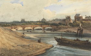 El Puente de la Concordia y el Palacio de las Tullerías desde el Cours la Reine de Francois Louis Thomas Francia