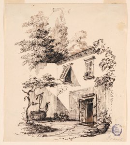 Patio de una casa de Francois Marius Granet