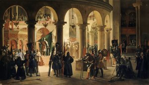 Godofredo de Bouillon deposita en la iglesia del Santo Sepulcro los trofeos de Ascalón de Francois Marius Granet