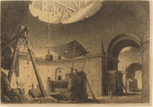 Reparando una cúpula de Francois Marius Granet