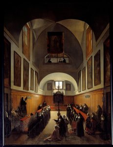 Toma de ropa de una joven de Albano en el coro del convento de Santa Clara en Roma de Francois Marius Granet