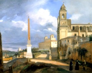 La Trinidad de los Montes y la villa de los Médicis, Roma, 1808 de Francois Marius Granet