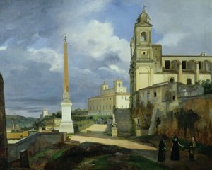 Trinità dei Monti y la Villa Medici, Roma de Francois Marius Granet