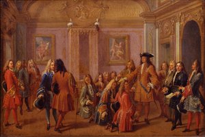 Primer ennoblecimiento de los Caballeros de la Orden de San Luis por Luis XIV en Versalles el 8 de mayo de 169 de Francois Marot