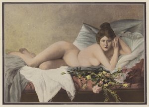 Flores descoloridas de un amante (litografía en color) de Francois Maurice Lard