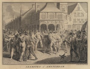 Adamitas en las calles de Ámsterdam, Países Bajos de Francois Morellon la Cave