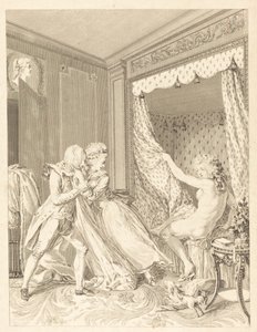 El indiscreto de Francois Nicolas Barthelemy Dequevauviller after Antoine Borel