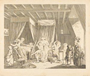 El Despertar de las Obreras de la Moda de Francois Nicolas Barthelemy Dequevauviller after Nicolas Lavreince