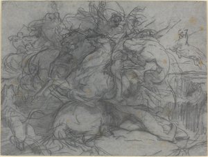 Estudio para "Sorpresa" (Batalla de los Tigres) de Francois Nicolas Chifflart