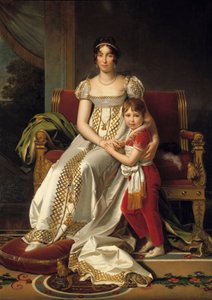 Retrato de cuerpo entero de Hortense de Beauharnais, Reina de Holanda (1783-1837) y su hijo Napoleón Carlos 1807 de Baron François Pascal Simon Gérard