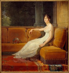 Retrato de la emperatriz Josefina de Beauharnais (1763-1814) en su salón en la Malmaison. Pintura de François Gérard (1770-1837) 1801, Museo del Castillo, Malmaison