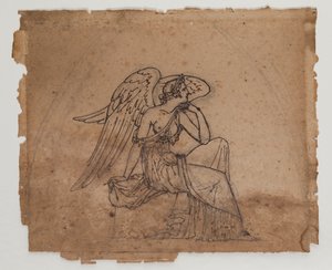 Figura alegórica, c.1825 (tinta y tiza sobre papel) de Francois Rude