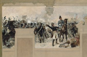 Croquis del ayuntamiento de Pantin: Defensa de Pantin en 1814 por el general Compans