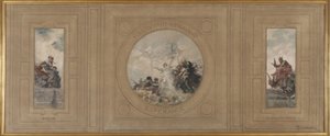 Boceto para el ayuntamiento de Pantin: Avenir. ¡Hardy Pantin! Adelante. Espérance. Glorioso pasado, en 1886 (óleo sobre lienzo) de Francois Schommer