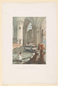 Interior del Sint-Michiel-en-Sint-Goedelekathedraal en Bruselas con la tumba de Ernst van Oosternijk Interior de la iglesia St. Gudule, en Bruselas (Tombeau of the Archiduke Ernest d