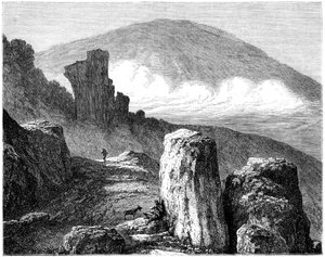 El Brocken, o Blocksberg, montañas Harz, Alemania, siglo XIX de Francois Stroobant