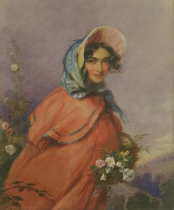 Retrato de una dama en paisaje abierto