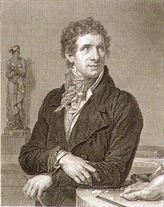 Retrato de Antonio Canova (1757-1822) grabado por William Henry Worthington