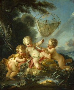 Putti como pescadores, c.1744 de François Boucher