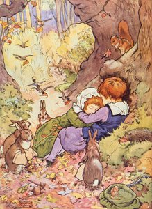 Niños en el bosque de Mi libro de cuentos infantiles, pub. por Blackie & Son de Frank Adams