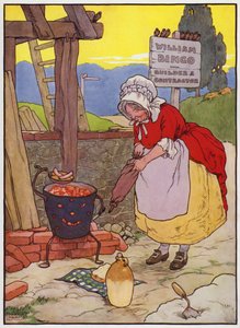 Ilustración para Old Dame Trot y su cerdo de Frank Adams