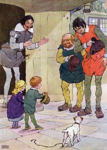 Ilustración para Los niños en el bosque (litografía en color) de Frank Adams