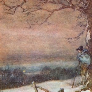 Ilustración para The Scholar-Gipsy de Matthew Arnold (litografia en color) de Frank Adams