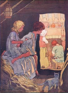 Los niños no podían dormir, de Hansel y Gretel publicado por Blackie & Son Limited, c.1940 de Frank Adams