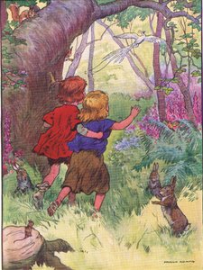 Los niños estaban perdidos, de Hansel y Gretel publicado por Blackie & Son Limited, c.1940 de Frank Adams
