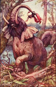 El animal me levantó con su trompa y me colocó en sus hombros, c1930 de Frank C. Pape
