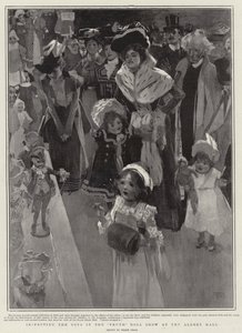 Inspeccionando los juguetes en la Exposición de Muñecas de la Verdad en el Albert Hall de Frank Craig