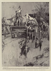 Observando la pelea, el personal del hospital de la caballería en Roodeval de Frank Craig