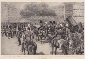Celebrando el cumpleaños de la Reina en Londres, Desfile de la Bandera en Horse Guards, el desfile de Frank Dadd