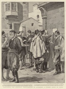 Discutiendo la Proclamación de Autonomía del Almirante, una Escena Callejera en Canea de Frank Dadd