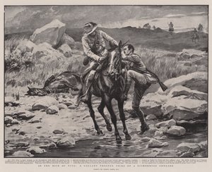 En el último momento, un valiente soldado recoge a un camarada desmontado de Frank Dadd