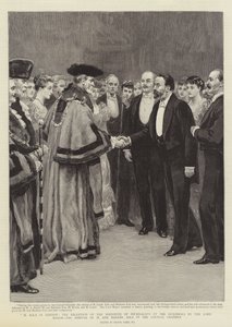 M Zola en Londres, la Recepción del Instituto de Periodistas en el Guildhall por el Lord Mayor, la Llegada de M y Madame Zola en la Cámara del Consejo