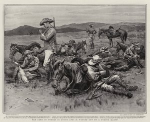 El cuidado de los caballos en Sudáfrica, agotados en una marcha forzada de Frank Dadd