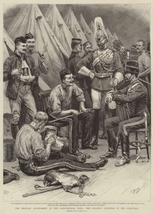 El torneo militar en el Agricultural Hall, los cuarteles de los soldados en las galerías de Frank Dadd
