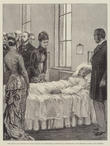 El Príncipe y la Princesa de Gales inaugurando el Marylebone Infirmary en Notting-Hill, la Princesa visitando a los Pacientes