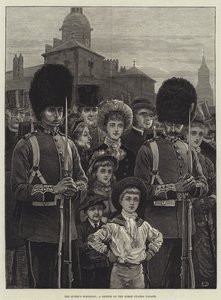 El cumpleaños de la reina, un boceto en el desfile de los Horse Guards de Frank Dadd