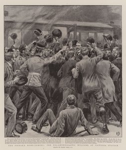 El Regreso a Casa del Sirdar, la Bienvenida Demasiado Entusiasta en la Estación Victoria de Frank Dadd
