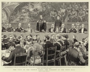 La visita de la flota francesa, el banquete en el Ayuntamiento