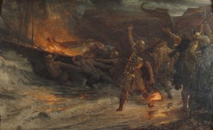 El funeral de un vikingo de Frank Dicksee