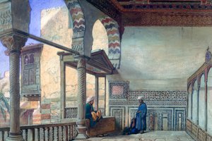 Logia, Recepción de Verano, Casa de Memlook Radnau Bey, El Cairo, 1870 de Frank Dillon