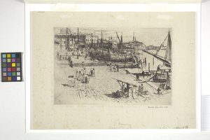 Riva Degli Schiavoni (Lámina 1) (tinta) de Frank Duveneck