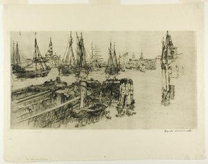 Embarcaciones en la Giudeca (Los muelles) de Frank Duveneck