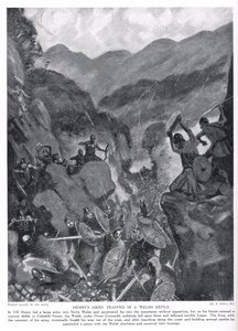 El ejército de Enrique atrapado en un desfiladero galés, años 1920 de Frank Gillett
