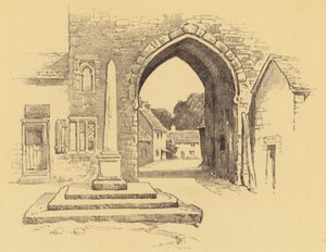 Cartmel, The Abbey Gate (litografía) de Frank Greenwood