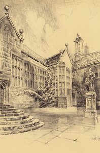 Torre Hoghton, Patio Superior (litografía) de Frank Greenwood
